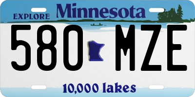 MN license plate 580MZE