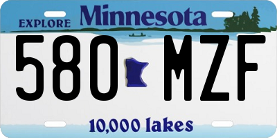 MN license plate 580MZF