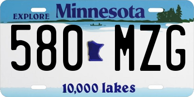 MN license plate 580MZG