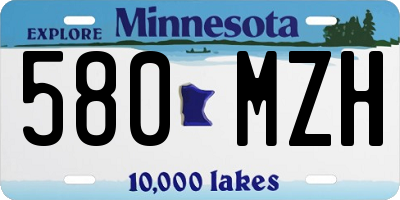 MN license plate 580MZH