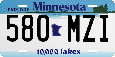 MN license plate 580MZI