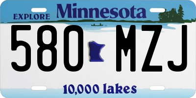 MN license plate 580MZJ