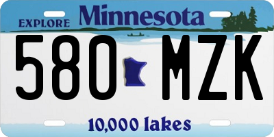 MN license plate 580MZK