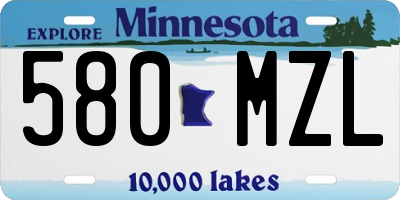 MN license plate 580MZL