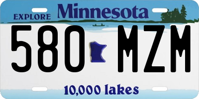 MN license plate 580MZM