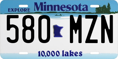 MN license plate 580MZN