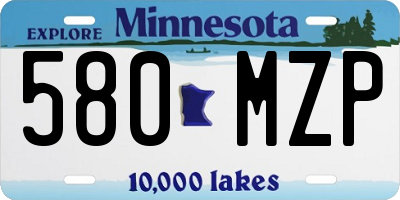 MN license plate 580MZP