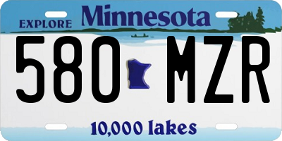 MN license plate 580MZR