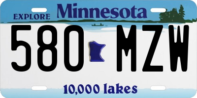 MN license plate 580MZW