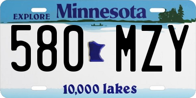 MN license plate 580MZY