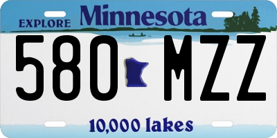 MN license plate 580MZZ