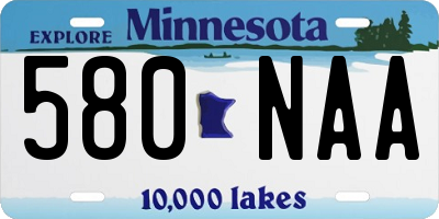 MN license plate 580NAA