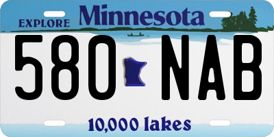 MN license plate 580NAB