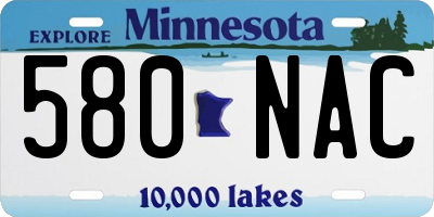 MN license plate 580NAC