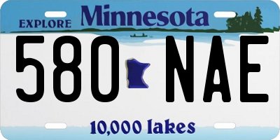 MN license plate 580NAE
