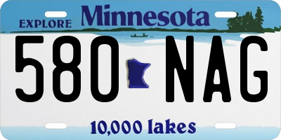 MN license plate 580NAG