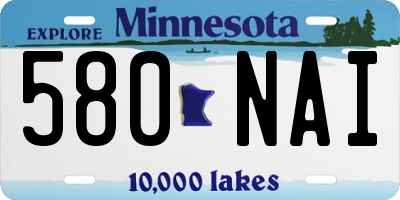 MN license plate 580NAI