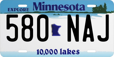MN license plate 580NAJ