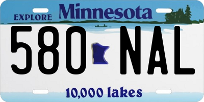 MN license plate 580NAL