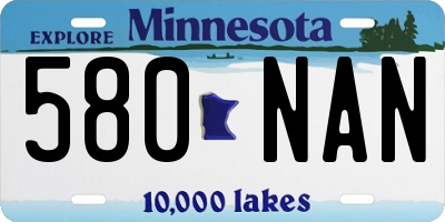 MN license plate 580NAN