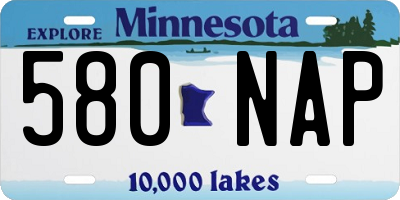 MN license plate 580NAP