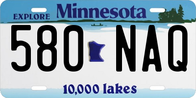 MN license plate 580NAQ