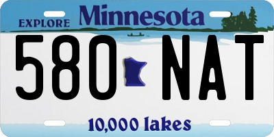 MN license plate 580NAT