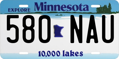 MN license plate 580NAU