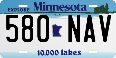 MN license plate 580NAV