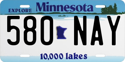 MN license plate 580NAY
