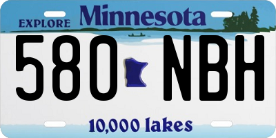 MN license plate 580NBH