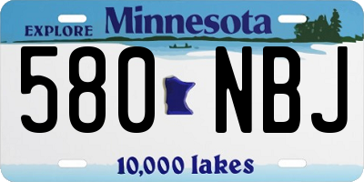 MN license plate 580NBJ