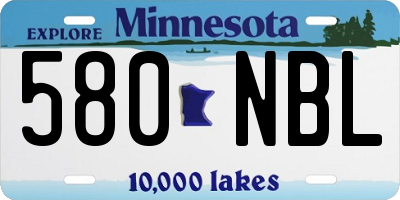 MN license plate 580NBL