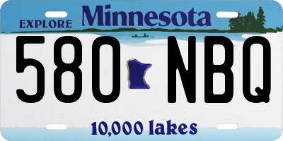 MN license plate 580NBQ