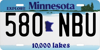 MN license plate 580NBU