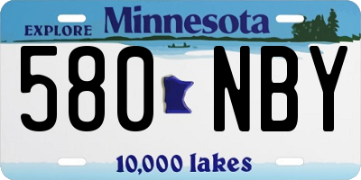 MN license plate 580NBY