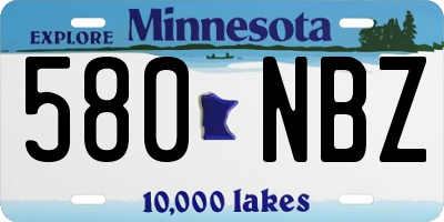 MN license plate 580NBZ