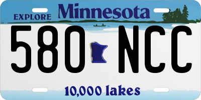 MN license plate 580NCC