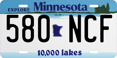 MN license plate 580NCF