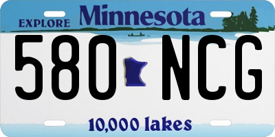 MN license plate 580NCG