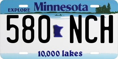 MN license plate 580NCH