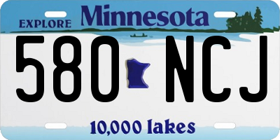 MN license plate 580NCJ