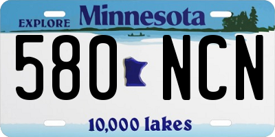 MN license plate 580NCN