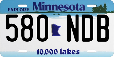 MN license plate 580NDB