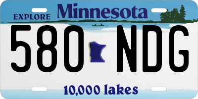 MN license plate 580NDG