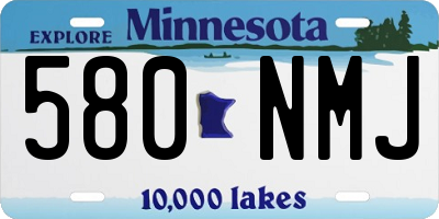 MN license plate 580NMJ