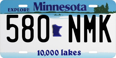 MN license plate 580NMK