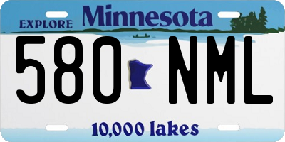 MN license plate 580NML