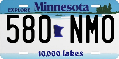 MN license plate 580NMO