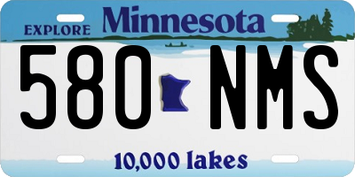 MN license plate 580NMS